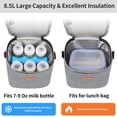thumbnail image 2 of Bolsa para biberones Mancro, aislante, 6 biberones, 270 ml, color gris, 2 of 6