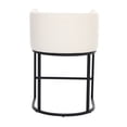 thumbnail image 4 of ClinQ 26" Counter Height Bar Stools Set of 3, PU Leather Barrel Bar Chairs with Back and Arms for Kitchen Island, White, 4 of 14