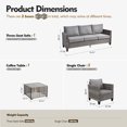 thumbnail image 6 of ODELIO 4‑Piece All‑Weather Wicker Patio Furniture Set, Outdoor Conversation Set with LED Lighted Coffee Table, Dark gray Cushions for Backyard Porch Garden, 6 of 9
