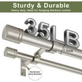 thumbnail image 3 of Double Curtain Rods 72-144 Inches for Windows, 1 Inch Diameter Adjustable Heavy Duty Drapery Rod with Aluminum Alloy Brackets and Finials, Modern Stylish Dual Curtains Rod, Brushed Nickel, 3 of 7
