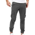 thumbnail image 2 of SOOMLON Mens Casual Pants Lightweight Summer Beach Yoga Pants Pocket Casual Pants Cargo Lace up Leggings Dark Gray L, 2 of 6