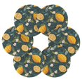 thumbnail image 7 of Yayeee 6 PCS Drink Coasters with Holder Set Woven Absorbent Round Tabletop Hot Pad, Green Lemons, 7 of 7