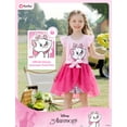 thumbnail image 4 of Disney Marie Girls Romper Dresses Bow Paris Eiffel Cat Graphic Pink Elegant Tulle Skirt Summer Outfit Kids 5-6Y, 4 of 11