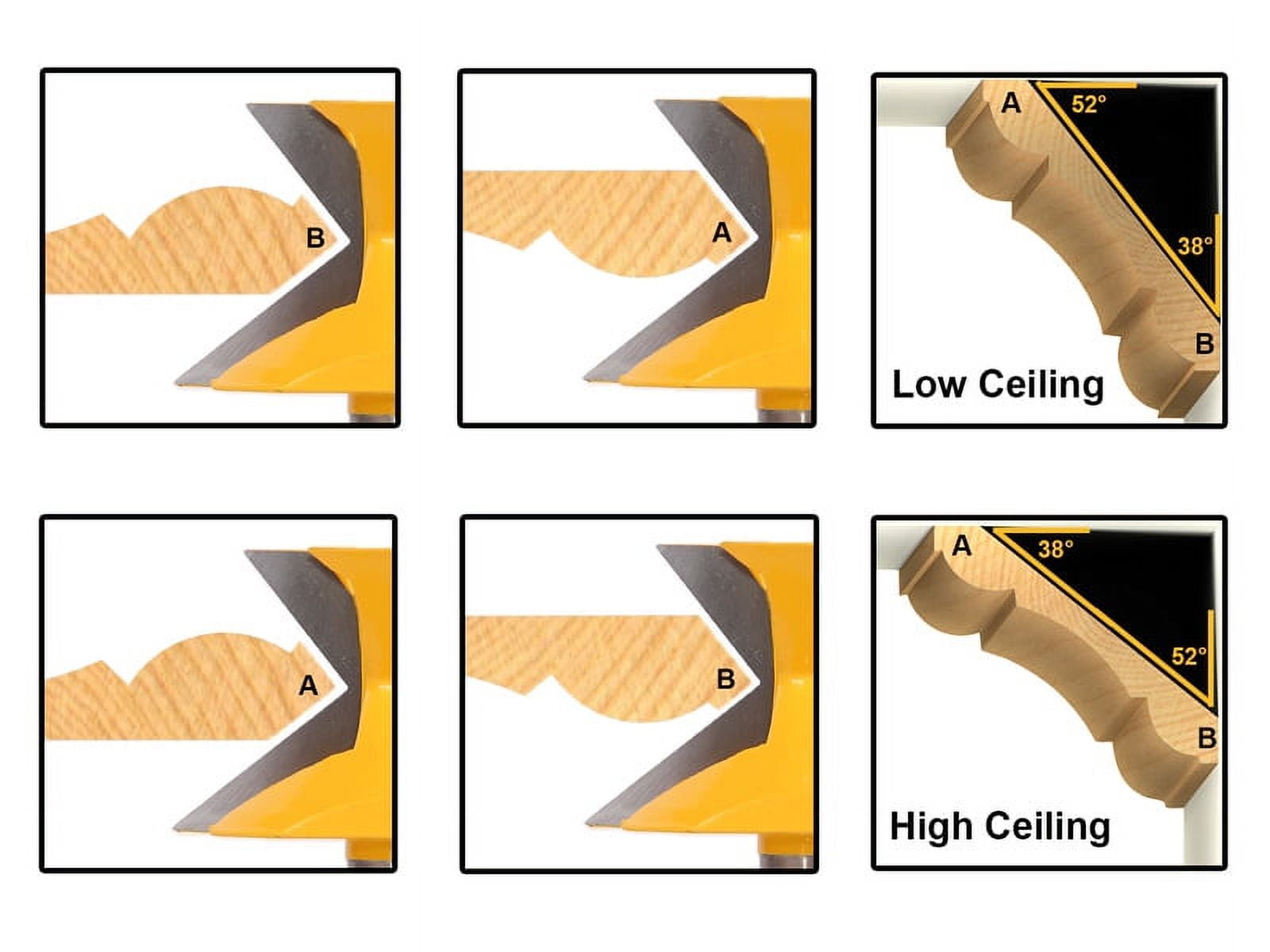 52°/38° Crown Molding Router Bit - 1/2" Shank - Yonico 16143