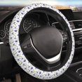 thumbnail image 5 of Gukieu Purple Chicory Print Elastic Steering Wheel Cover, Anti-slip and Sweat-proof Car Steering Wheel Protector Cover for Cars, Vans, Trucks Car Accessories, 5 of 6