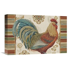 Global Gallery Daphne Brissonnet 'Rooster Rainbow IIIA' Canvas Wall Art
