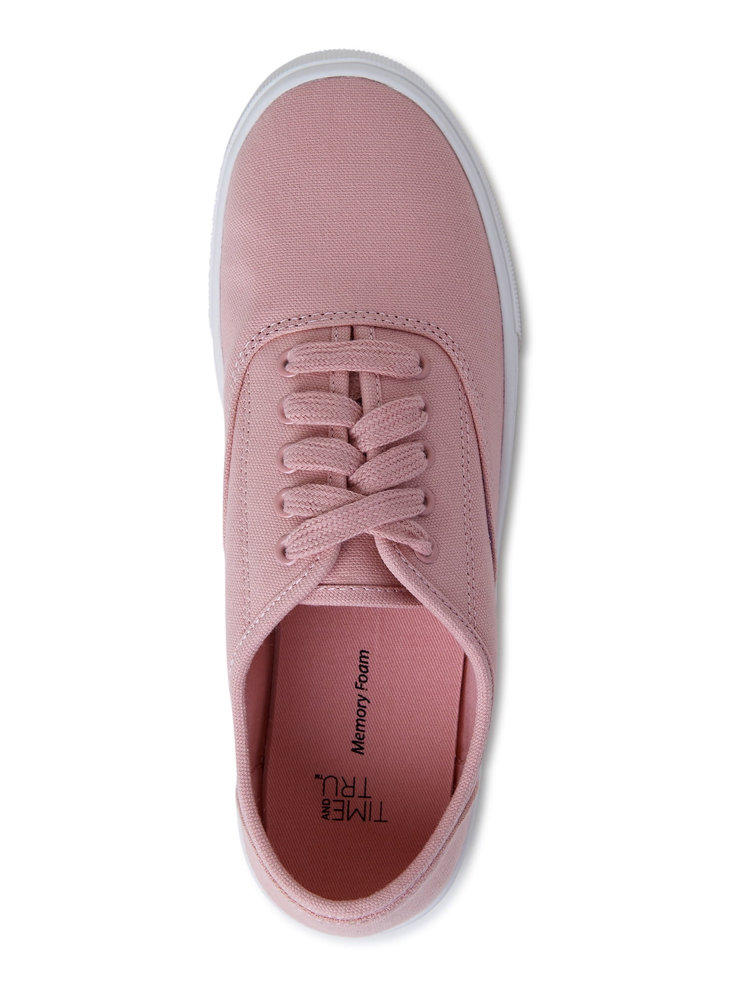 Time and Tru Women's Casual Lace Up Sneakers, Wide Width Available