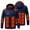 Navy#, variant on Men's Big Tall USB Heated Jacket with Removable Hood 29 Zone Heating 4 Temperature Controls Electric Rechargeable Battery Heating Coat