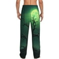 thumbnail image 6 of Cauagu Green Night Sky Moon Branches Mens Pajama Pants Sleep & Lounge Pants,PJ Bottoms with Pockets-Large, 6 of 7