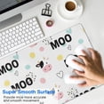 thumbnail image 4 of Long Mouse Pads for Desk,White Cow Moo Pattern Desk Mats on Top Of Desks, Desk Mouse Pad Extra Large with 3mm Non-Slip Base and Stitched Edge for Gaming,Office,Work,Home 31.5"x11.8", 4 of 6
