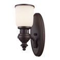 thumbnail image 1 of ElkGroup International Chadwick 1 Light Wall Sconce In Oiled Bronze And White Glass, 1 of 1