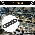 thumbnail image 2 of Unique Bargains Universal Oil Seal TC Double Lip W Steel Spring Seal Ring Rotary Shaft Seal 25x52x7mm High Pressure NBR Rubber Black 5pcs, 2 of 7