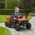thumbnail image 2 of Qaba Camion pour Enfants 24 V 4RM à 6 Roues, 2 Places et Benne Basculante, Rouge, 2 of 10