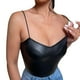 thumbnail image 2 of Camiseta sin mangas con tirantes y cuello en V con purpurina para mujer - Chaleco sexy de charol - Poliéster/elastano, lazo delantero - Tallas US S-XXL, ropa de dormir/casual, 2 of 8