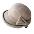 thumbnail image 1 of Gorro de lana de invierno, sombreros fedora retro para mujer, sombreros de iglesia, sombrero de pesca, sombrero de fieltro para mujer, sombrero bombín, 1 of 5