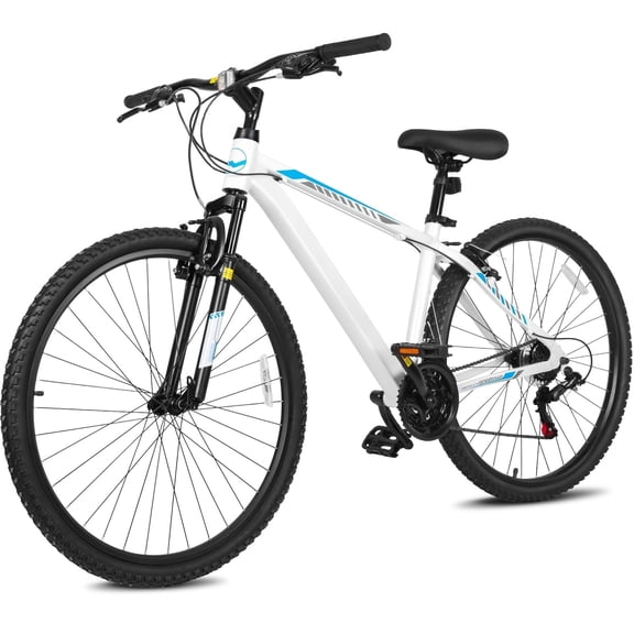 Hykolity 29 inch Mountain Bike 29r MTB Sport Bicycle Large Bike Full Suspension Lightweight Outdoor Cycling for Adult Men Woman - Pale White