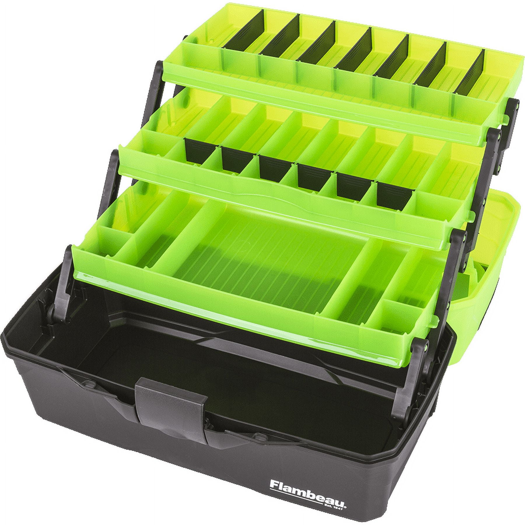 Flambeau Outdoors 6383FG 3-Tray - Classic Tray Tackle Box - Frost Green/Black