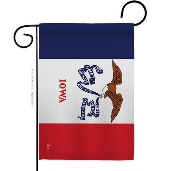 Americana Home & Garden G142516-BO 13 x 18.5 in. Iowa American State Garden Flag with Double-Sided Horizontal House Decoration Banner Yard Gift