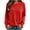 Red, variant on CQONEPT Women Sweatshirts Dressy Casual Basic Long Sleeve Crew Neck Solid Fleece Sweatshirt Fall Pullover Clothes with Pocket Army Green L