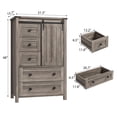 thumbnail image 2 of Dresser for Bedroom with 5 Drawers, 48" Tall Chest of Drawers, Wooden Closet Dresser with Storage Cabinet, Grey Farmhouse Dresser Organizer with Handles for Living Room, Hallway, Entryway, 2 of 7