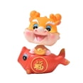 thumbnail image 4 of yuksok Chinese Dragon Figurine Nodding Ornament Adorable Handmade for Desktop Decor C, 4 of 9