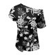 thumbnail image 5 of Gibobby Casual Playera de Manga Corta para Mujer Camiseta informal manga corta con hombros descubiertos para mujer, camiseta extragrande con estampado básico para e(Negro,M), 5 of 5