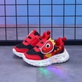 thumbnail image 4 of Toddler Boys Dinosaur Light Up Walking Shoes Fashion LED Flashing Breathable Platform Non Slip Tennis Shoes Red, 4 of 6