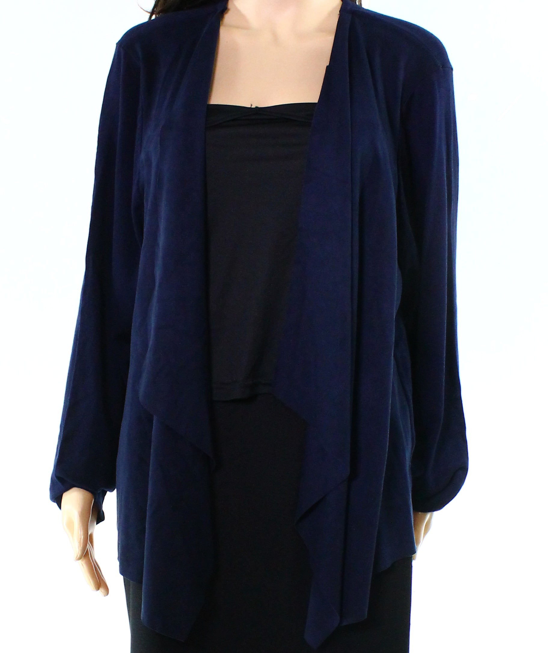 INC - INC NEW Navy Blue Womens Size 3X Plus Cardigan Faux-Suede Sweater ...