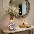 thumbnail image 4 of USB Glass Vase LED Night Light 13.77In Mediterranean Geometric Pattern 2 In 1 Vase Ambient Lamp 3 Level Dimming Flicker Light for Bedroom Bedside Living Room Homestay Housewarming Holiday Gift Decor, 4 of 6