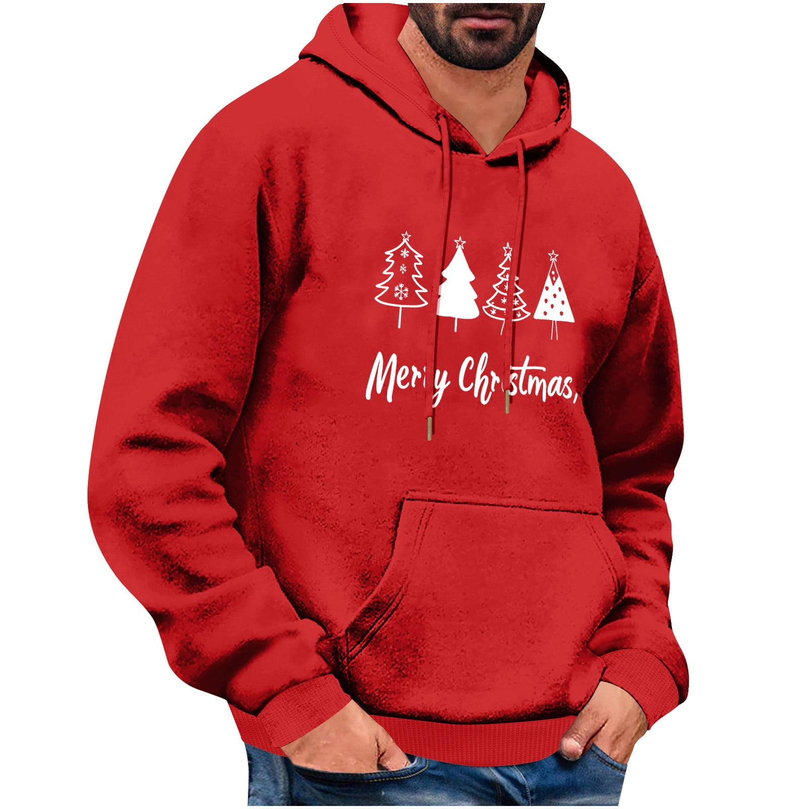 Yuyuzo Mens Christmas Hoodies Winter Casual Fleece Lined Xmas