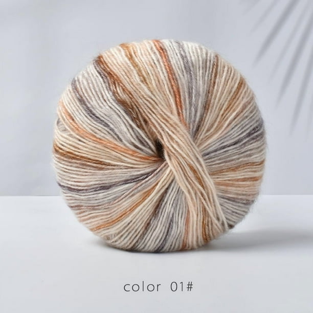 XmhyTop-A Hilo de crochet de algodón y acrílico de 200 g, hilo multicolor para tejer mantas, chales, bufandas y fondos, C01