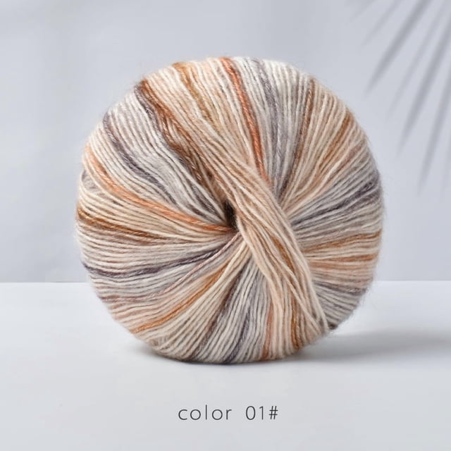 XmhyTop-A Hilo de crochet de algodón y acrílico de 200 g, hilo multicolor para tejer mantas, chales, bufandas y fondos, C01