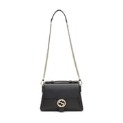 Gucci Interlocking G Black Leather Chain Shoulder Bag 510302