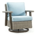 thumbnail image 6 of MeetLeisure Outdoor Polyethylene (PE) Wicker Swivel Rocker Chair，Sky Blue, 6 of 7