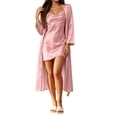 thumbnail image 3 of Ihhxva Pajama Set for Women Sleepwear Women's Nightgown Robe Luxury Two Piece, Loose Fit 3/4 Sleeve Matching Nightwear Home Relaxation S-XL, 3 of 6