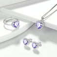 thumbnail image 6 of Juwaliy Heart Jewelry Set for Women Necklace Earrings Ring 925 Sterling Silver Alexandrite June Birthstone Jewelry Set Mother Christmas Birthday Valentines Gift, 6 of 8