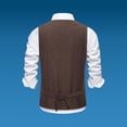 thumbnail image 4 of Dovford Mens Vintage Tweed Suit Vest V Neck Casual Wool Waistcoat for Wedding Groomsmen, 4 of 7