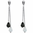 thumbnail image 1 of AAB Style ESS-130 Boucles d'Oreilles en Acier Inoxydable avec Perles de Verre Noires et Opalescentes, 1 of 1