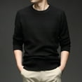 thumbnail image 1 of TINZ Knit Sweater Coat Long Sleeve Crewneck Pullover Soft Textured Pattern Design Comfortable Warm Casual Wear Modern Winter Jacket for Men Medium Length Winter Coats for Men, 1 of 3