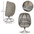 thumbnail image 3 of Outsunny Chaise Œuf Pivotante Intérieure Extérieure avec Coussins et Panier Pliable, 3 of 10