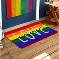thumbnail image 2 of Love Wins Welcome Door Mat Rainbow Pride Rugs Low-Profile Non-Slip Doormats Indoor Outdoor Floor Decor Throw Rugs Burlap 17 X 30 Inch, 2 of 6