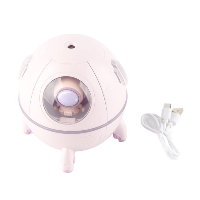 Mini Humidifier, Mist Humidifiers, Transparent PC Silicone Baby Humidifier for Bedroom, Space Humidifier with Diffuser and Nightlight, Quiet Humidifier for Boys
