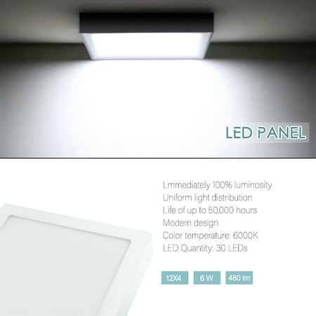 White Power Compact Bulb Square 6W/12W/18W/24W Compact Size Square Shape LED Panel Light 85-265V Cold white (MBD11L6W) 6W ()