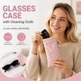 thumbnail image 3 of Agiufgs Eyeglasses Pouch Pu Leather Polka, with Integrated Cleaning Cloth and Keychain, for Sunglasses and Reading Glasses, Brown, 3 of 7