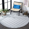 thumbnail image 3 of SAFAVIEH Martha Stewart Hampton Diamond Indoor/Outdoor Area Rug, Navy/Ivory, 6'5" x 6'5" Round, 3 of 7
