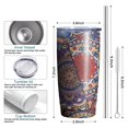thumbnail image 6 of 20oz Tumbler with Lid and Straw Stainless Boho9 Steel Vacuum Insulated Water Coffee Tumbler Cup, Double Wall Vacuum Insulated Travel Mug Reusable Tumblers for Ice Drinks, Hot Beverage, 6 of 7