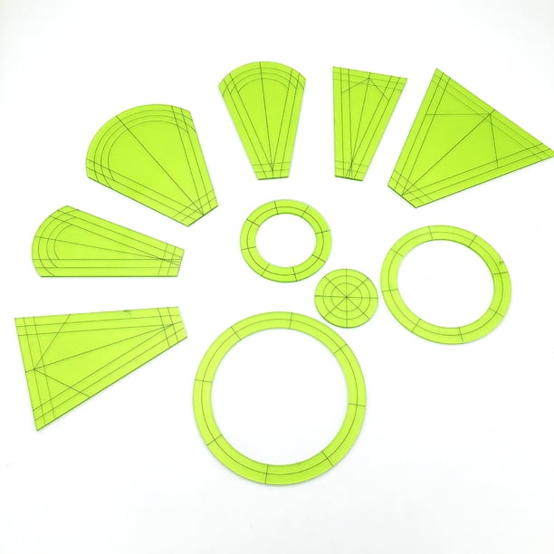 Juego De Plantillas De Acolchado De 10 Piezas Plantilla De Vaso De Pétalo De Dresden Multifuncional Plantilla De Pie De Regla De Bloque Regular De Patchwork Para Máquina De Coser Artesanal Casera matsuzay EL009076-00