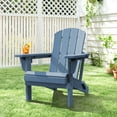 thumbnail image 4 of SERWALL Adjustable Folding HDPE Adirondack Chair Outdoor with Cup Holder, Blue, 4 of 11