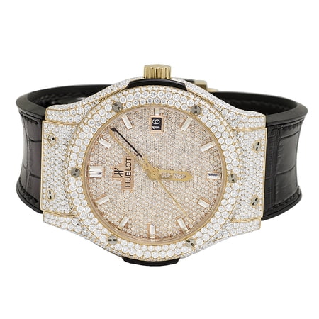 Mens 45 MM Hublot Classic Fusion 18k Rose Gold with VS diamond (12.75 Ct)