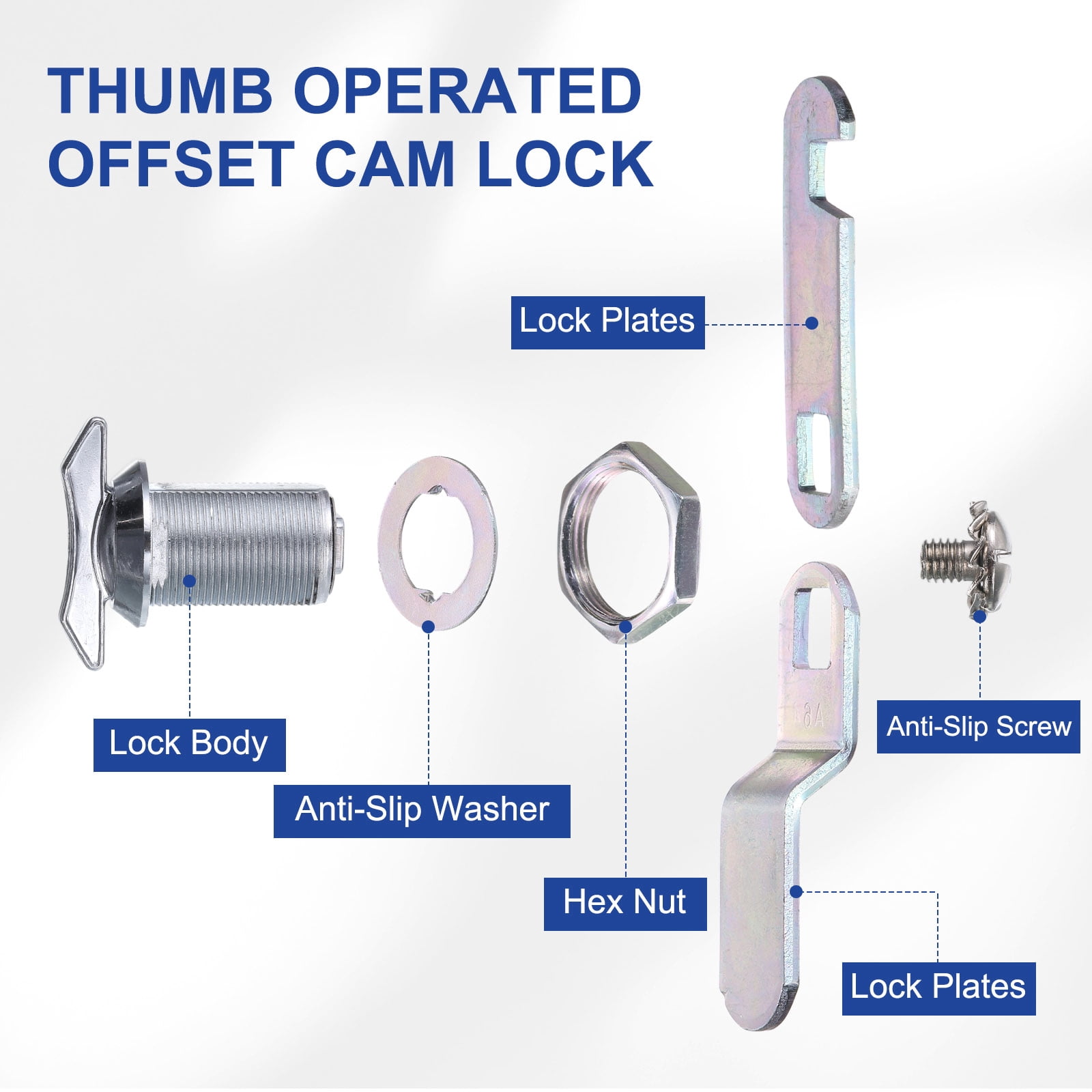1 Inch Thumb Operated Cabinet Locks Keyless Non-Locking RV Cam Lock 5 Pcs